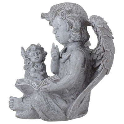Northlight 8.25" Reading Angels With Book Outdoor Garden Statue - Image 4