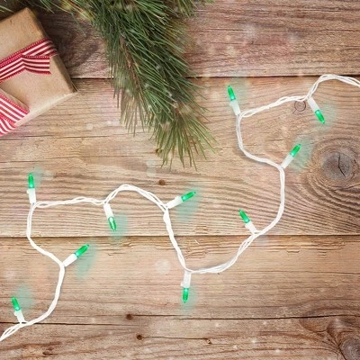 Northlight 100ct Mini LED Christmas String Lights Green - 33' White Wire