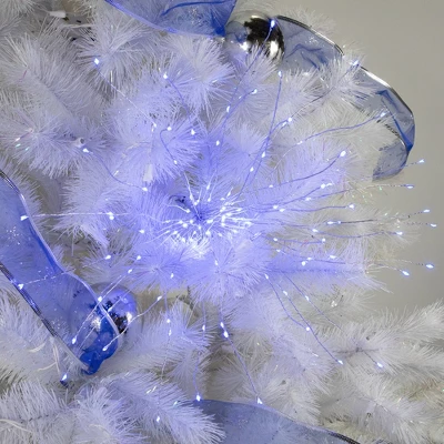 Northlight 20" LED Lighted Firework Silver Branch Christmas Decoration - Blue Lights - Image 3