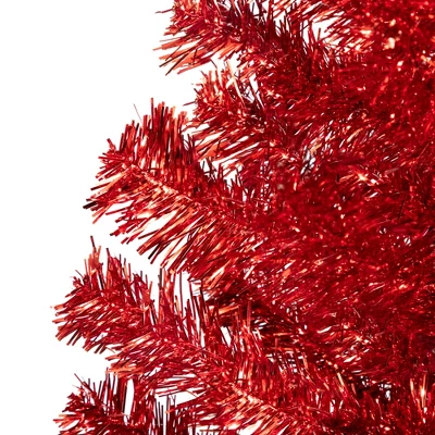 Northlight Artificial Tinsel Christmas Tree - 3' - Red - Unlit - Image 2