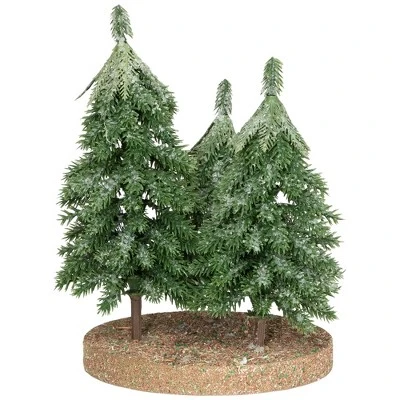 Northlight Icy Downswept Pine Trio Of Trees Christmas Decoration - 8" - Unlit - Image 3