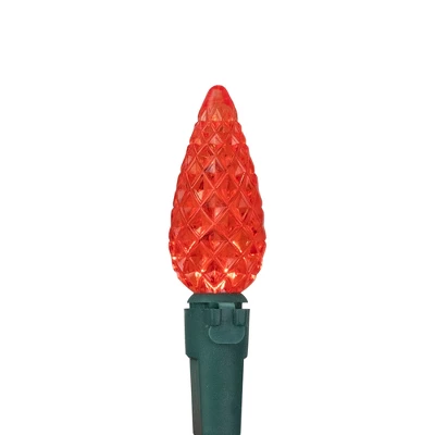 Northlight 70-Count Red LED Faceted C6 Christmas Light Set, 23ft Green Wire - Image 4