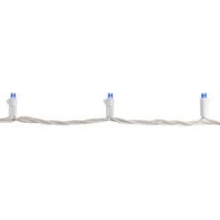 Northlight 50ct Blue LED Wide Angle Christmas Lights, 16.25ft White Wire