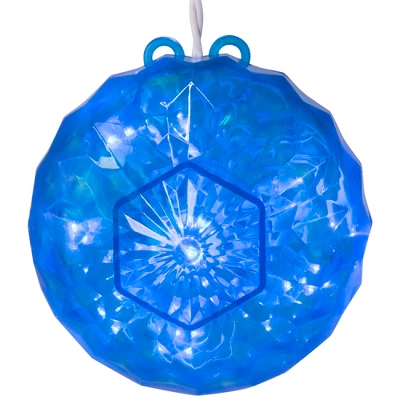 Northlight 6" LED Hanging Crystal Sphere Ball Outdoor Decoration - Blue - Image 4
