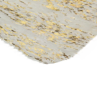 Northlight 20" Cream And Gold Wood Grain Pattern And Faux Fur Christmas Stocking - Image 2