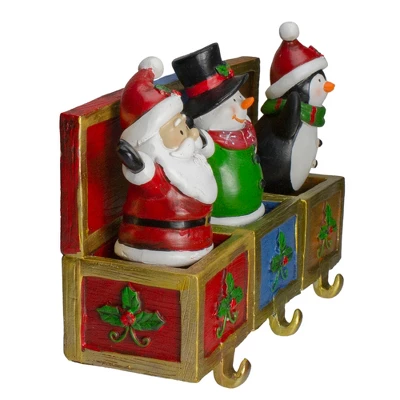 Northlight Santa Snowman And Penguin In Gift Boxes Christmas Stocking Holders - Set Of 3 - 6" - Image 2
