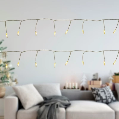 Northlight LED Fairy Water Droplet Christmas String Lights - Warm White - 6' Silver Wire - 40ct