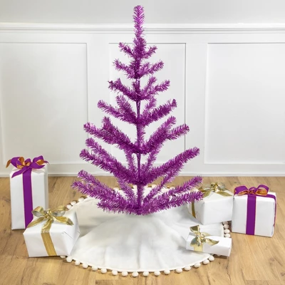 Northlight Medium Tinsel Twig Artificial Christmas Tree -3' - Purple - Unlit