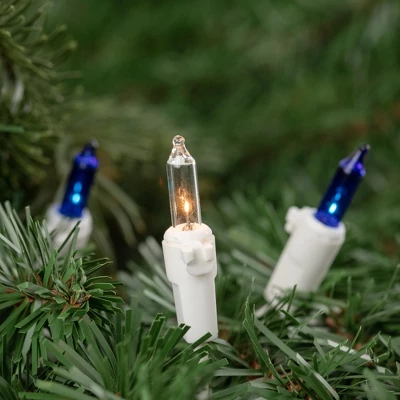 Northlight Mini Incandescent Christmas Lights - Blue And Clear - 21.5' White Wire - 100ct - Image 2