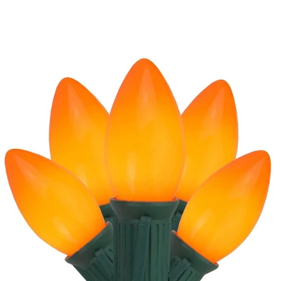 Northlight 25ct C9 Opaque String Lights Orange - 24' Green Wire