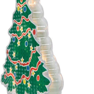 Northlight Lighted Holographic Christmas Tree Window Silhouette - 12.5" - Clear Lights - Image 5