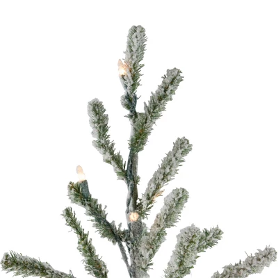 Northlight 5' Prelit Artificial Christmas Tree Flocked Alpine Twig - Warm White Lights - Image 3