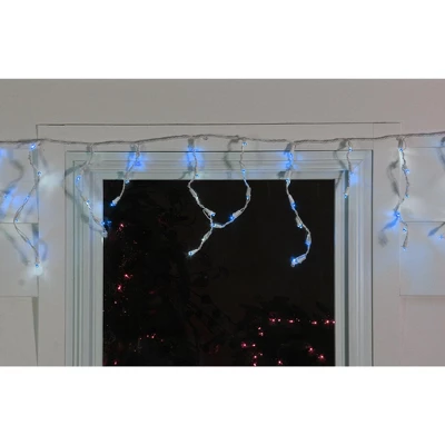 Northlight LED Wide Angle Icicle Christmas Lights - Blue - 5.5' White Wire - 100ct - Image 2