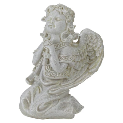 Northlight 6.75" Praying Angel With Cross Outdoor Garden Statue - Image 4