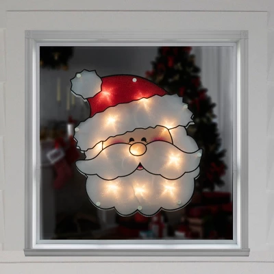 Northlight 12" Lighted Santa Claus Christmas Window Silhouette