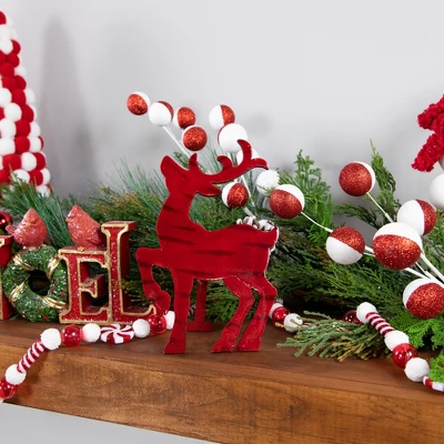 Northlight Glossy Standing Reindeer Christmas Decoration - 8" - Red