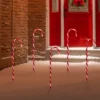 Northlight Set Of 5 Red Lighted Candy Cane Christmas Lawn Stakes 28" - Battery Operated
