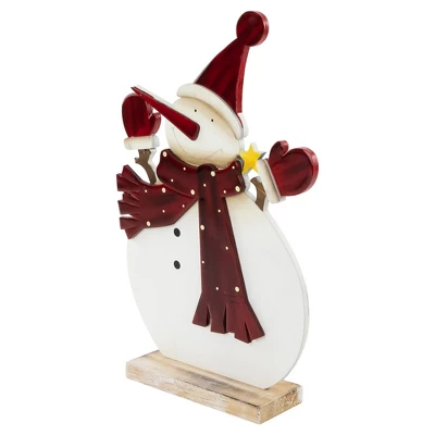 Northlight Glossy Snowman In Red Scarf And Mittens Christmas Decoration - 12" - Image 5
