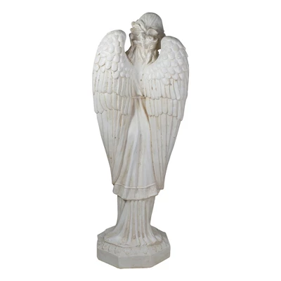 Northlight 30" Ivory Angel With Arms Folded Outdoor Garden Statue - Image 3