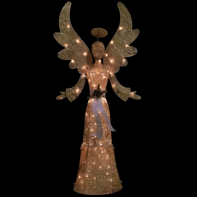Northlight Lighted Golden Angel Christmas Decoration - 68" - Clear Lights - Image 5