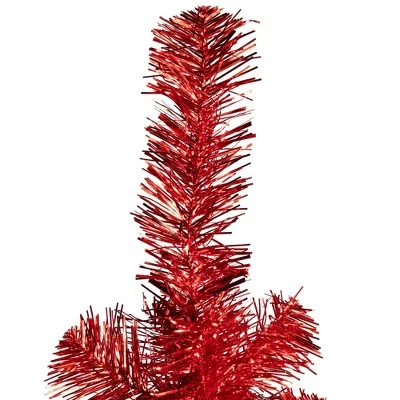 Northlight Artificial Tinsel Christmas Tree - 4' - Red - Unlit - Image 4