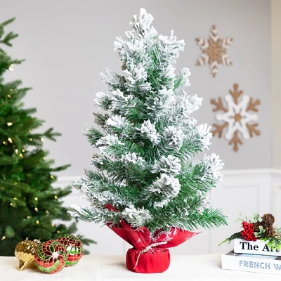 Northlight Full Flocked Angel Pine Artificial Mini Christmas Tree - 24" - Unlit