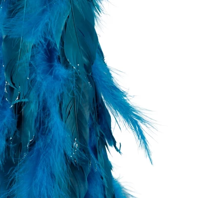 Northlight Small Two-Tone Layered Feathers Cone Tree Christmas Decoration - 16" - Turquoise - Image 5