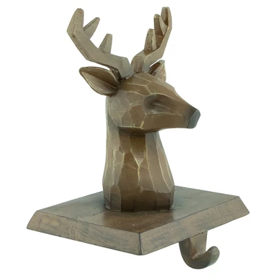 Northlight Set Of 2 Brown Reindeer Head Christmas Stocking Holders 5.75" - Image 3