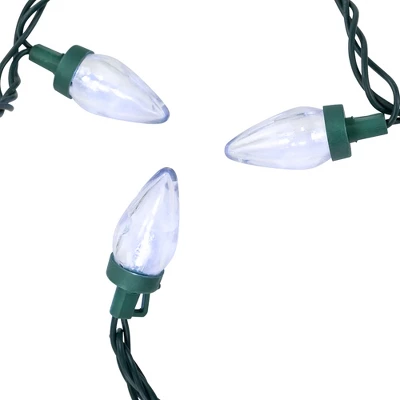 Northlight 25ct Pure White LED C7 Christmas Light Set - 16ft Green Wire - Image 4