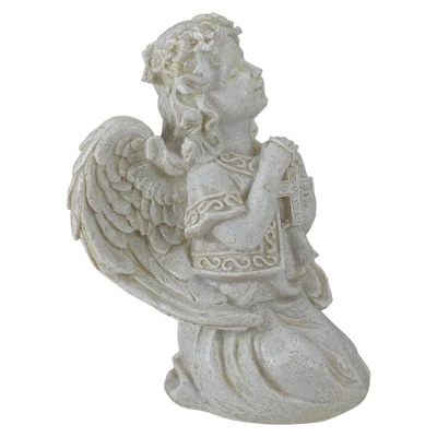 Northlight 6.75" Praying Angel With Cross Outdoor Garden Statue - Image 2