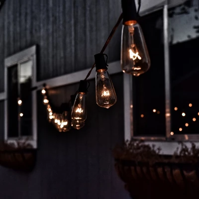 Northlight Edison Glass Indoor Outdoor Patio Light Set - Clear - 9' Green Wire - 10ct - Image 3