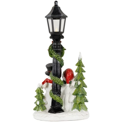 Northlight Glittered Snow Couple Under Lighted Street Lamp Christmas Decoration - 14" - Image 5