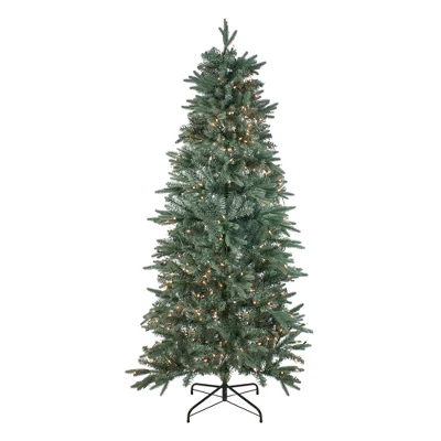 Northlight Real Touch™️ Pre-Lit Washington Frasier Fir Slim Artificial Christmas Tree - 7.5' - Clear Lights