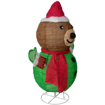 Northlight 25" Pop-up Bear Wearing Santa Hat Outdoor Christmas Decoration - Image 3