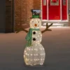 Northlight 43" LED Lighted Snowman With Top Hat And Green Scarf Outdoor Christmas Decoration
