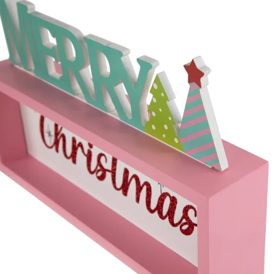 Northlight Lighted "Merry Christmas" Shadow Box Christmas Tree Decoration - 10" - Multicolor - Image 4