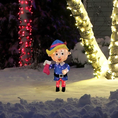 Northlight Lighted Hermey From Rudolph Outdoor Christmas Decoration - 18" - Clear LED Lights - Image 3