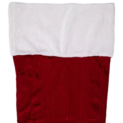Northlight 50" Red And White Jumbo Velveteen Christmas Stocking - Image 5