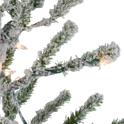Northlight 5' Prelit Artificial Christmas Tree Flocked Alpine Twig - Warm White Lights - Image 4