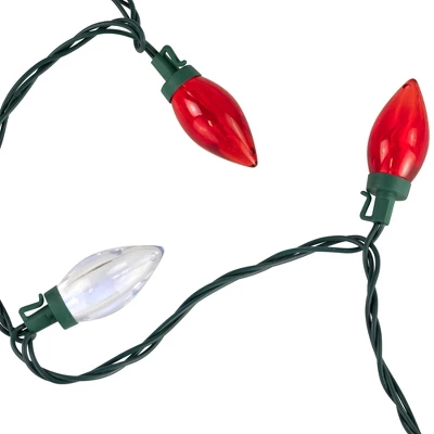 Northlight 25ct Red And Pure White LED C9 Christmas Lights, 16ft Green Wire - Image 5