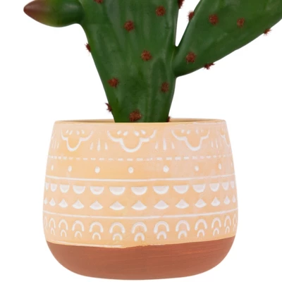 Northlight Real Touch™ Artificial Green And Red Potted Floral Cactus 9.5" - Image 4