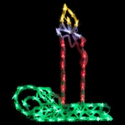 Northlight LED Lighted Candle Christmas Window Silhouette - 17.5" - Multicolor Lights