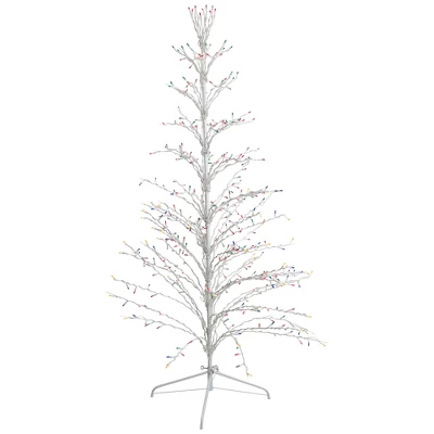 Northlight 6' Prelit Artificial Christmas Tree White Lighted Cascade Twig Outdoor Decoration - Multi-Color Lights - Image 4
