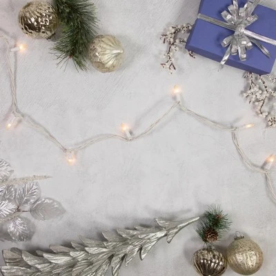 Northlight 100 Count Frosted Clear Mini Christmas Lights - 49.5' White Wire