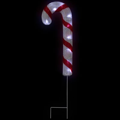 Northlight Lighted Candy Cane Christmas Pathway Lawn Stakes - 20" - Set Of 3 - Image 2