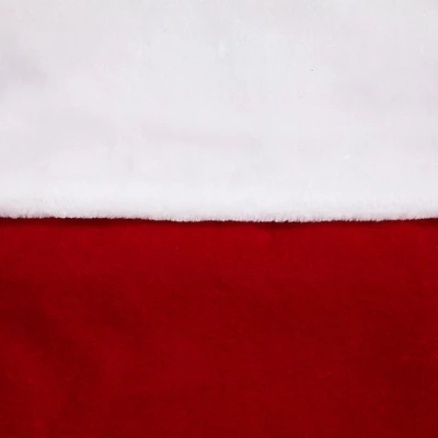 Northlight Velveteen Santa Claus Belt Buckle Commercial Christmas Stocking - 48" - Red And White - Image 5