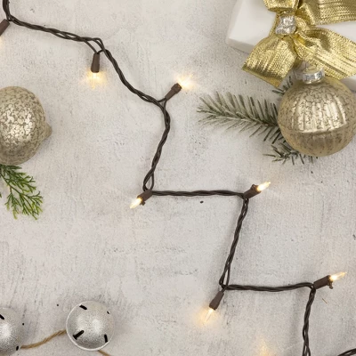 Northlight 35ct Warm White LED Mini Christmas Lights, 11.25ft Brown Wire - Image 2