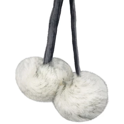 Northlight Silver Fox Faux Fur Christmas Stocking With Pom Poms - 20.5" - Image 4