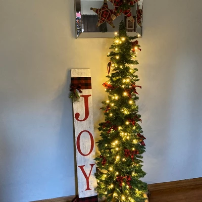 Northlight Pre-Lit Pencil Northern Balsam Fir Artificial Christmas Tree - 6' - Warm Clear LED Lights - Image 5