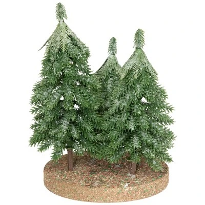 Northlight Icy Downswept Pine Trio Of Trees Christmas Decoration - 8" - Unlit - Image 4